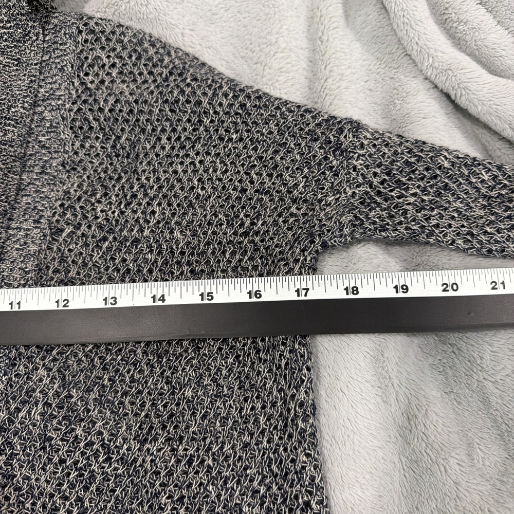 Eileen Fisher Cardigan Sweater Women's MarbledGray Organic Linen Open Front Knit - Picture 11 of 13